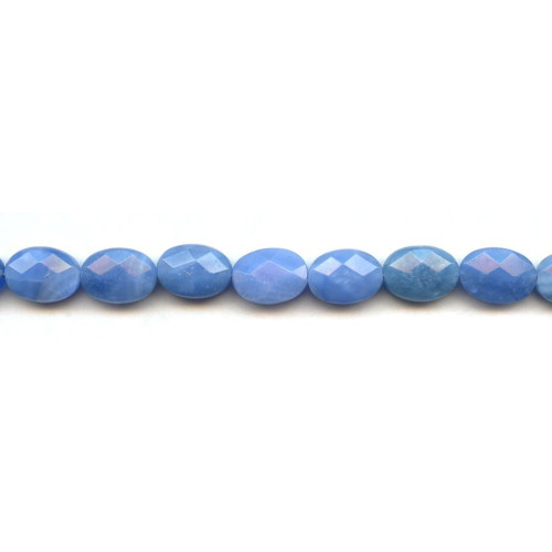 256-1015 Blue Agate <br>10x14 Faceted Flat Oval