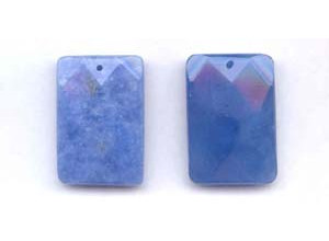 Blue Agate 28x40 Faceted Rectangle Pendant