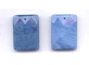 Blue Agate 30x40 Faceted Rectangle Pendant