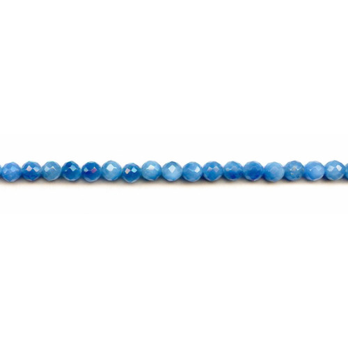 256-1076 Blue Agate <br>6mm Faceted Round