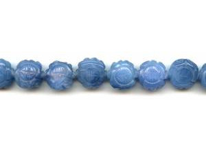 Blue Agate 15mm Carved Coin