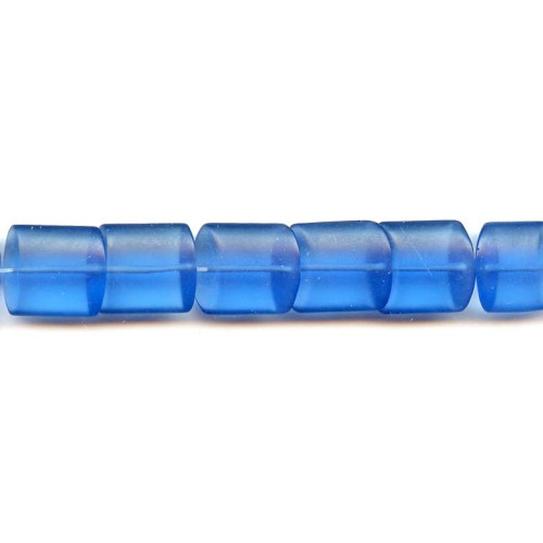 258-1104 Matte Blue Glass <br>16x20 Fancy Flat Tube