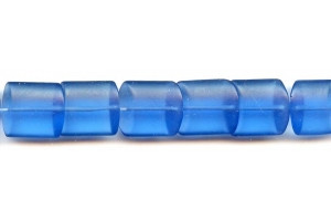 Matte Blue Glass 16x20 Fancy Flat Tube