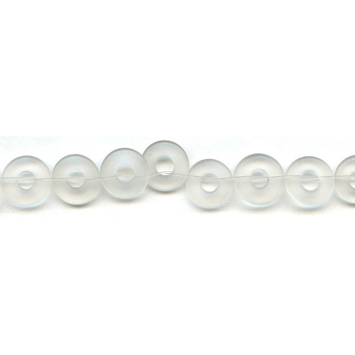 258-1109 Frosted Glass <br>14mm Undrilled Donut