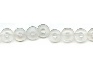 Frosted Glass 14mm Undrilled Donut