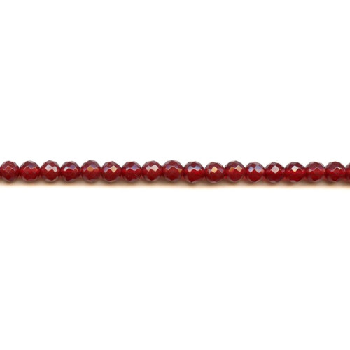 258-1113 Red Glass <br>6mm Faceted Round