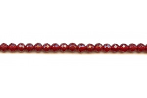 Red Glass 6mm Faceted Round