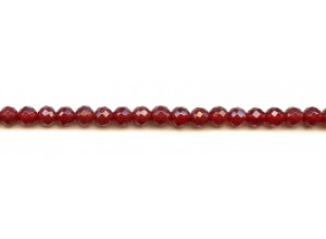 Red Glass 6mm Faceted Round