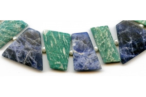 Sodalite + Russian Amazonite 25x Trapezoid