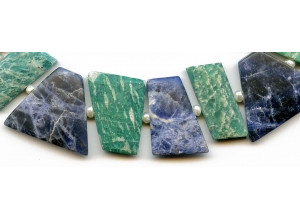 Sodalite + Russian Amazonite 25x Trapezoid