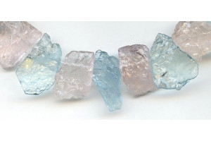 Morganite + Aquamarine 14-30x Rough Drop