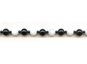 White Agate + Black Onyx 8mm Round