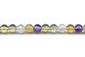 Mixed Quartz 10mm Faceted Round