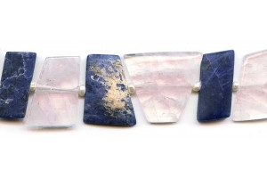 Rose Quartz + Sodalite 25x Trapezoid