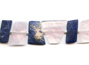 Rose Quartz + Sodalite 25x Trapezoid