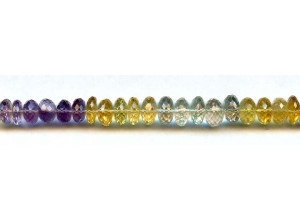 Mixed Quartz 8-9mm Faceted Rondell