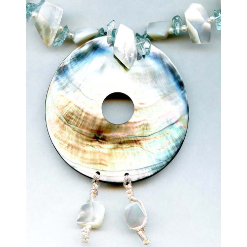 298-1254 Black Mother of Pearl <br>76mm Pendant