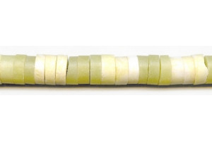 Olive Jade + Yellow Jade 14mm Heishi