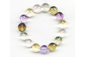 Mixed Quartz 13mm Faceted Round Bracelet