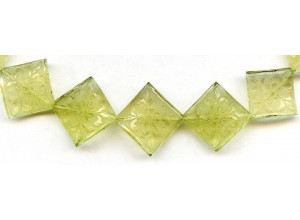 Lemon Quartz 13-24x Carved Square