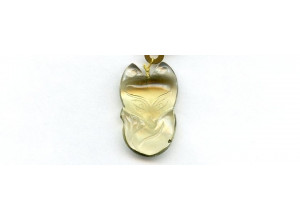 Lemon Quartz 32x20 Carved Pendant