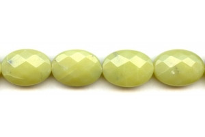 Olive Jade 18x25 Faceted Flat Oval