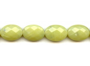 Olive Jade 18x25 Faceted Flat Oval