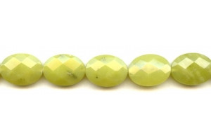 Olive Jade 15x20 Faceted Flat Oval