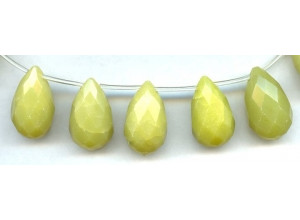 Olive Jade 15x25 Teardrop Briolette