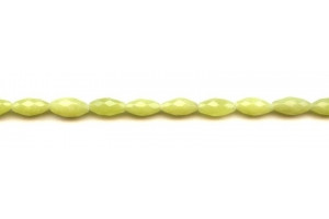 Olive Jade 6x12 Faceted Oval Rice