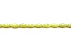 Olive Jade 6x12 Faceted Oval Rice