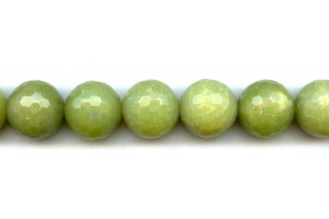 Olive Jade 18mm Faceted Round