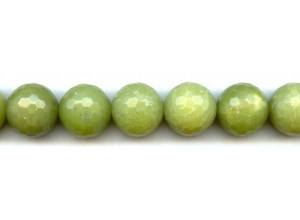 Olive Jade 18mm Faceted Round