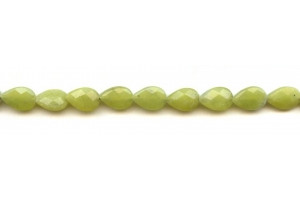 Olive Jade 8x12 Faceted Flat Pear