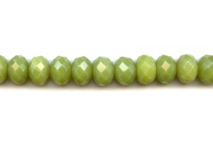 Olive Jade 14mm Faceted Rondell