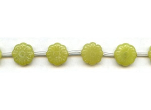 Olive Jade 15mm Flower