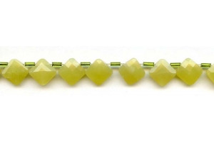 Olive Jade 10x10 Diamond Briolette