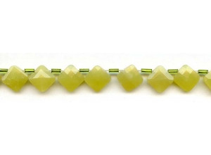 Olive Jade 10x10 Diamond Briolette