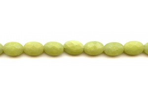 Olive Jade 9x14 Faceted Flat Oval