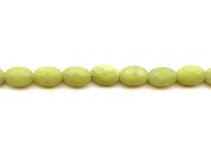 Olive Jade 9x14 Faceted Flat Oval