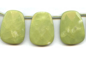 Olive Jade 30x40 Faceted Flat Drop