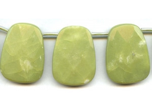 Olive Jade 30x40 Faceted Flat Drop