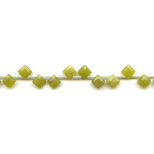 264-1180 Olive Jade <br>7x7 Diamond Briolette