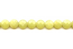 Olive Jade 12mm Faceted Coin