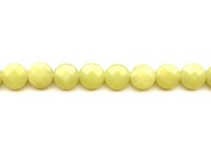 Olive Jade 12mm Faceted Coin