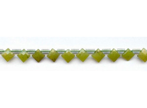 Olive Jade 7mm Diamond Briolette