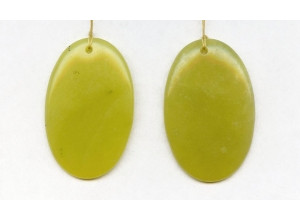 Olive Jade 47x30 Flat Oval Pendant