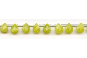 Olive Jade 8x12 Flat Pear Briolette