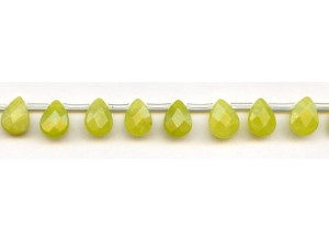 Olive Jade 8x12 Flat Pear Briolette