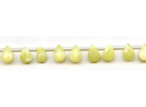 Olive Jade 8x12 Flat Pear Briolette